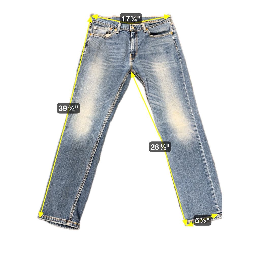 Levis 511 Jeans Mens 36x30 (Fits 36x29) Slim Tapered Blue Medium Wash Stretch - Picture 3 of 11